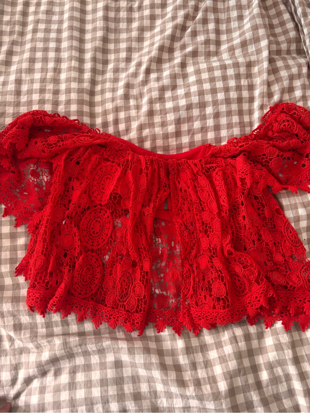 Tularosa | Amelia cropped red lace top - Picture 6 of 8